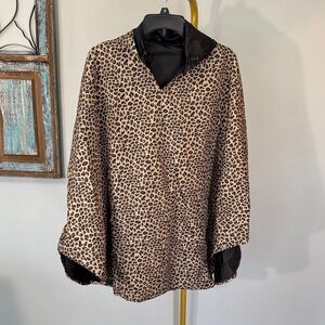 B boutique rain collection leopard rain poncho packable NWT One size